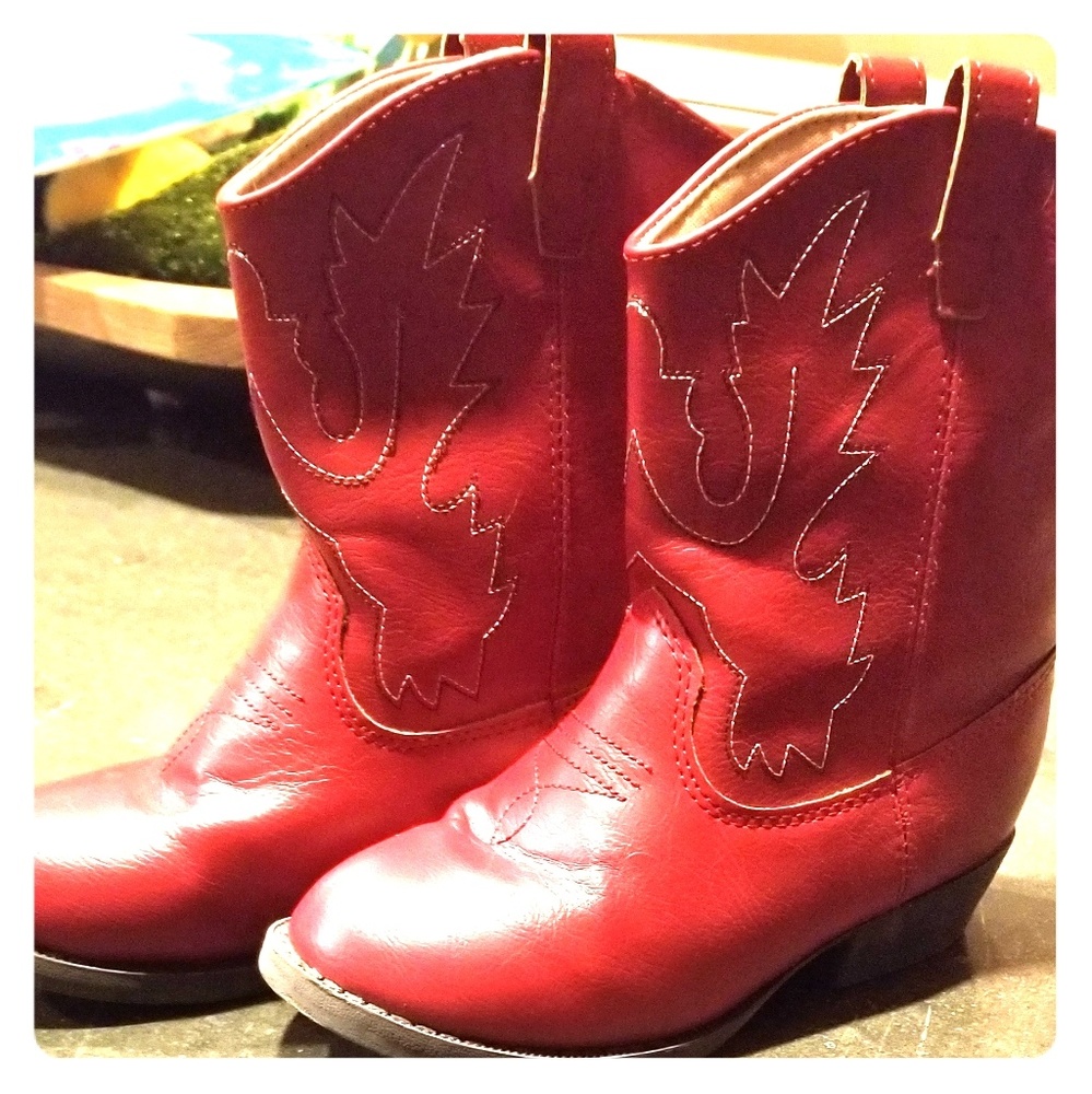 Adorable Girls Red Cowboy Boots❤